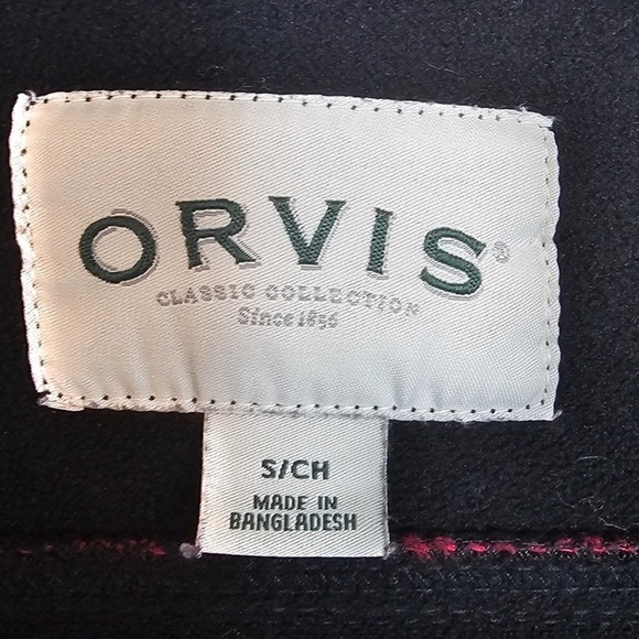 Orvis red and black checkered snap front top size small - Picture 5 of 7